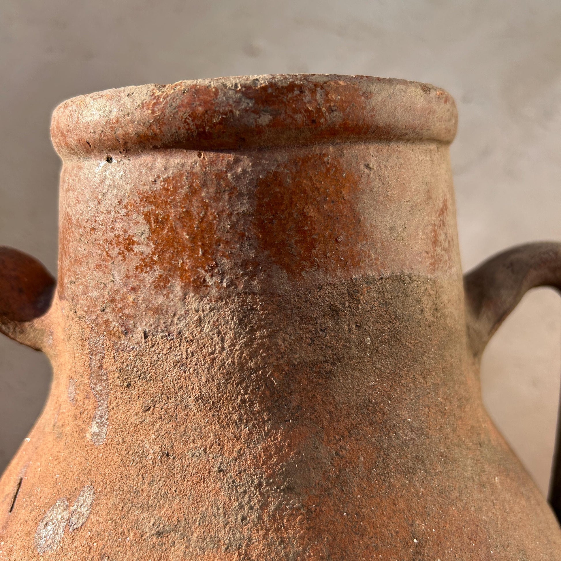 Clay vase, rustic vase, earthenware vase, pottery vase,  wabi sabi pottery, vase, primitive vessel, primitive vase, vessel, earthenware, rustic vessel, clay pot, large terracotta pot, france pottery, antique olive jar, flower vase, france conflit pot