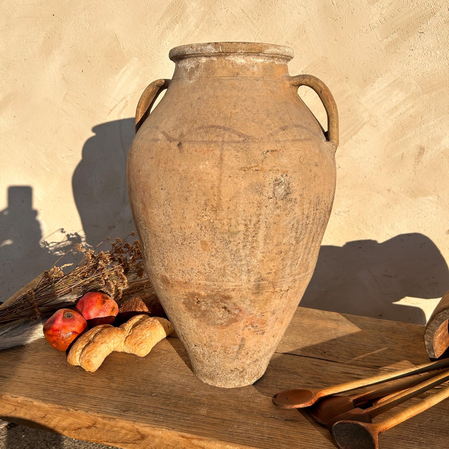 Clay vase, rustic vase, earthenware vase, pottery vase,  wabi sabi pottery, vase, primitive vessel, primitive vase, vessel, earthenware, rustic vessel, clay pot, large terracotta pot, france pottery, antique olive jar, flower vase, france conflit pot