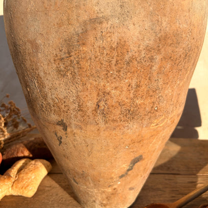 Clay vase, rustic vase, earthenware vase, pottery vase,  wabi sabi pottery, vase, primitive vessel, primitive vase, vessel, earthenware, rustic vessel, clay pot, large terracotta pot, france pottery, antique olive jar, flower vase, france conflit pot