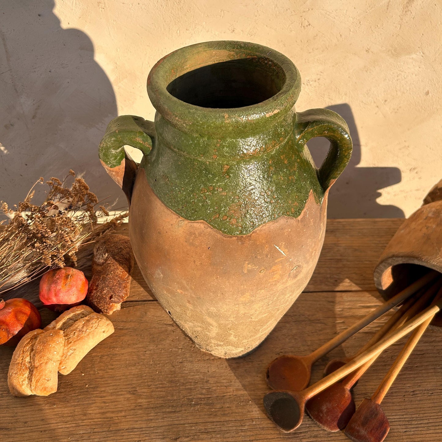 Clay vase, rustic vase, earthenware vase, pottery vase,  wabi sabi pottery, vase, primitive vessel, primitive vase, vessel, earthenware, rustic vessel, clay pot, large terracotta pot, france pottery, antique olive jar, flower vase, france conflit pot