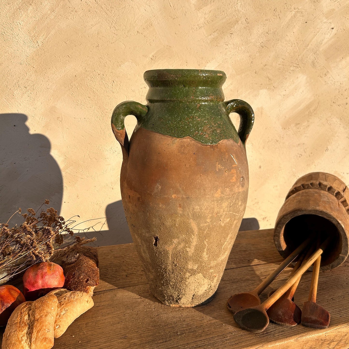 Clay vase, rustic vase, earthenware vase, pottery vase,  wabi sabi pottery, vase, primitive vessel, primitive vase, vessel, earthenware, rustic vessel, clay pot, large terracotta pot, france pottery, antique olive jar, flower vase, france conflit pot