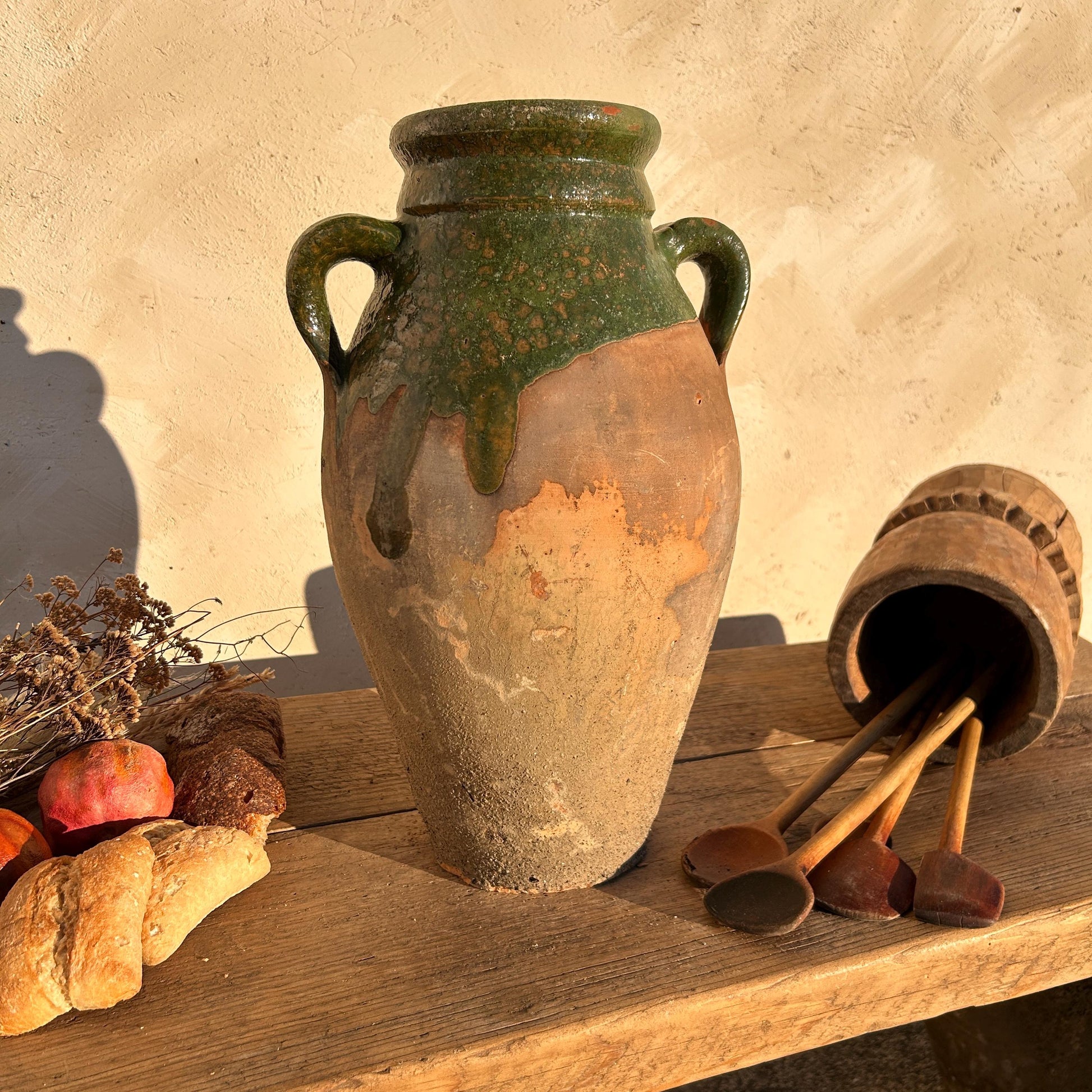 Clay vase, rustic vase, earthenware vase, pottery vase,  wabi sabi pottery, vase, primitive vessel, primitive vase, vessel, earthenware, rustic vessel, clay pot, large terracotta pot, france pottery, antique olive jar, flower vase, france conflit pot